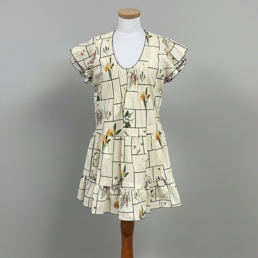 Tuckernuck cream floral Fresher Buds Nell dress, size L